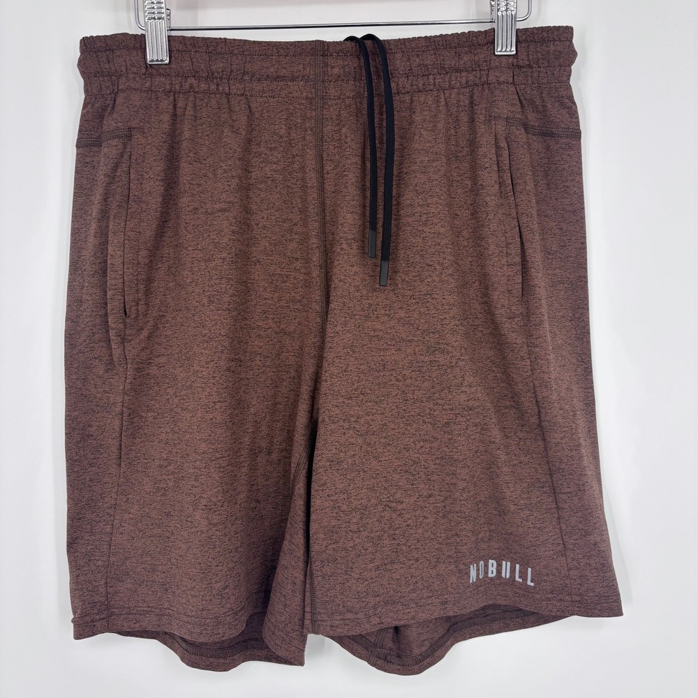 NOBULL Training Shorts Mens Large Brown Heathered Athletic Gym Workout CrossFit